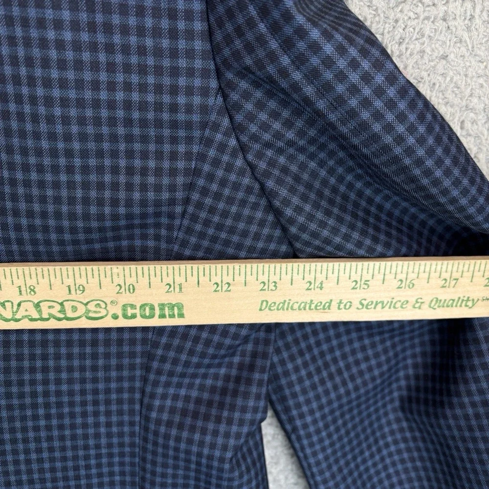 Paul Betenly‎ Sport Coat Jacket 48R Navy Gingham Check Wool Lanificio Filarte